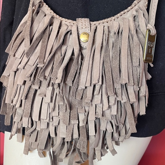EUC Frye grey Fringe leather Crossbody Bag - Picture 4 of 16